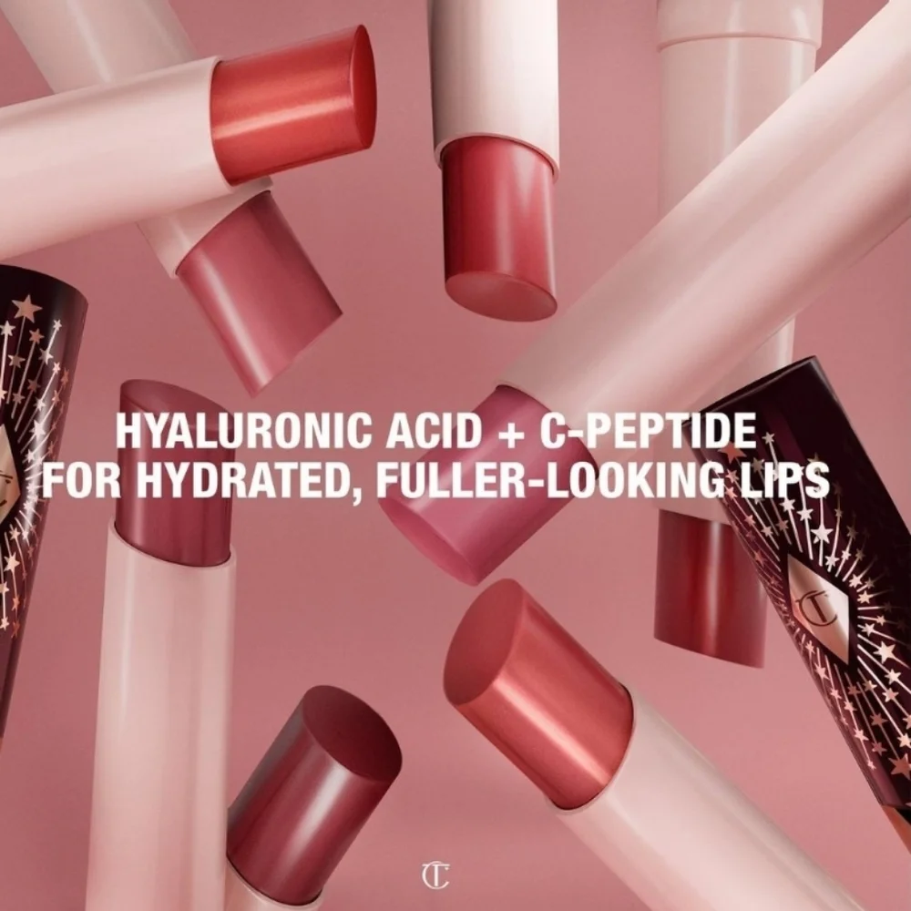 Charlotte Tilbury Hyaluronic + Happikiss Color Balm: Crystal Happikiss .08oz NIB